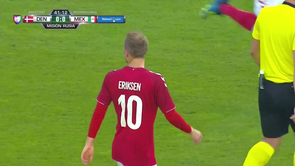 Tiro desviado de Christian Eriksen