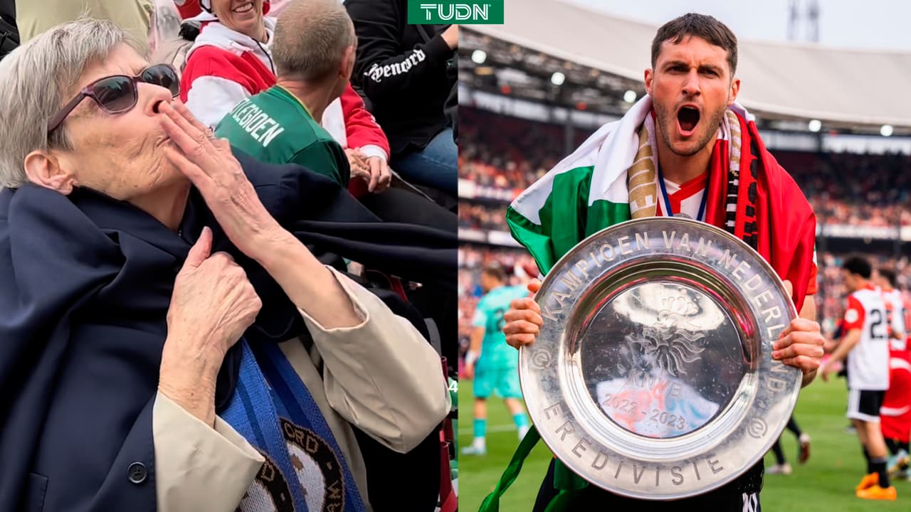 ¡Qué hermoso! Santi regala saco de campeón a fan mayor del Feyenoord