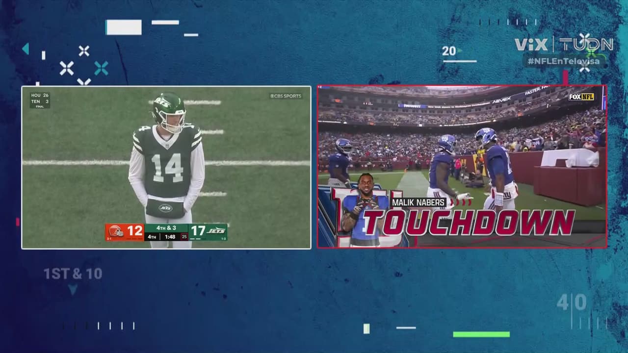 ¡Cierre dramático! Touchdown de Malik Nabers y Giants empata