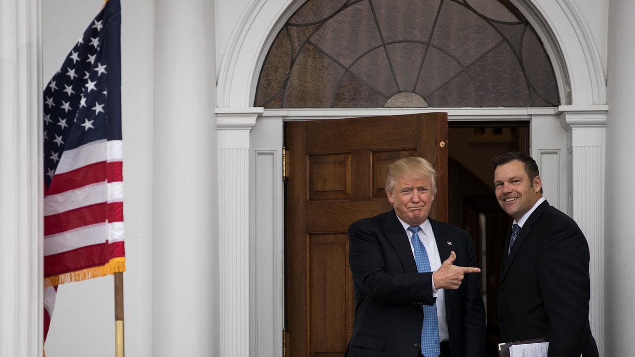 Donald Trump met with Kris Kobach in October at his golf club in Bedminster, New Jersey.