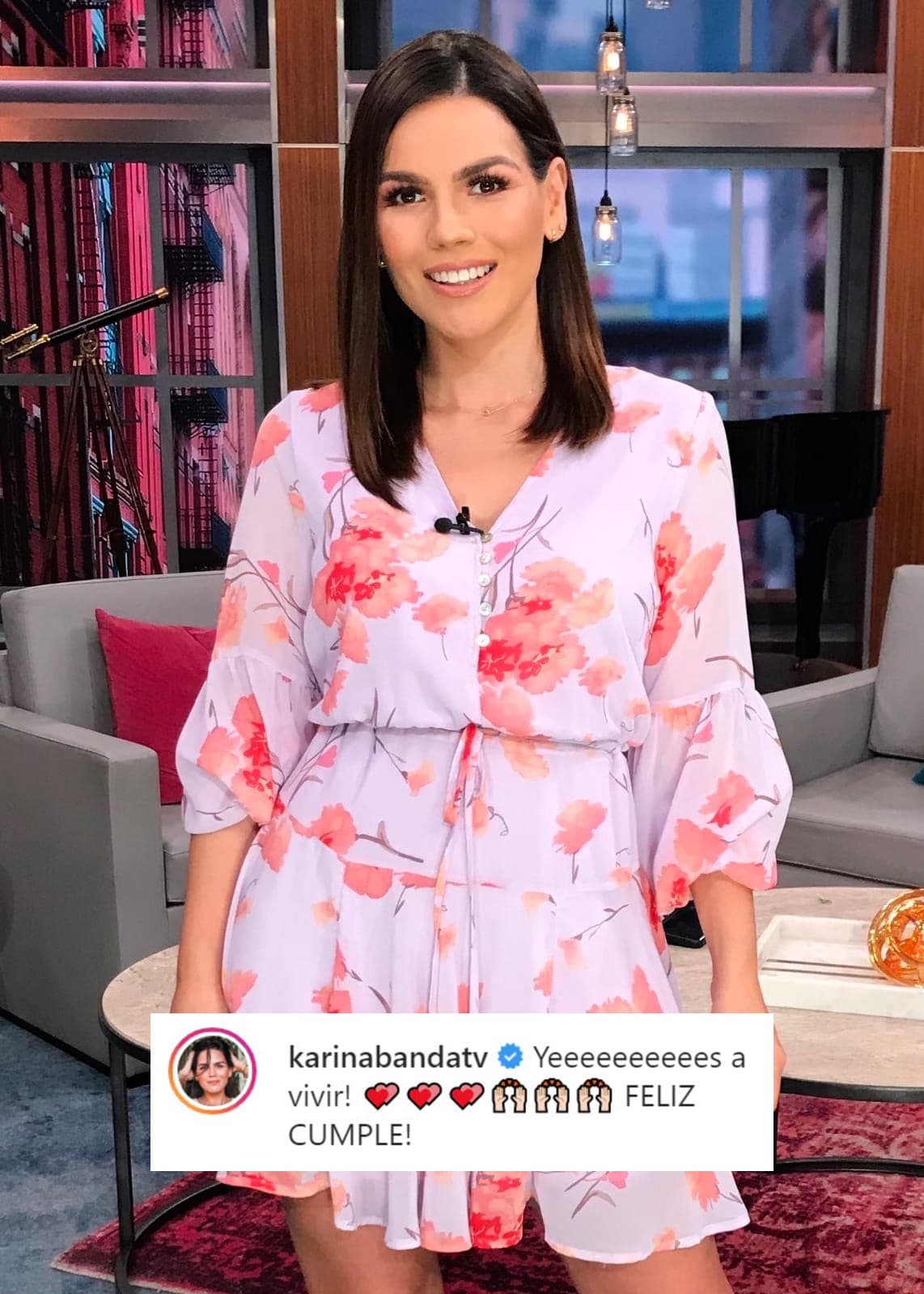 <b>Karina Banda</b>, con quien ha podido convivir últimamente por la amistad que tienen su novio Carlos Ponce y Sebastián Rulli, no perdió la oportunidad de felicitarla.