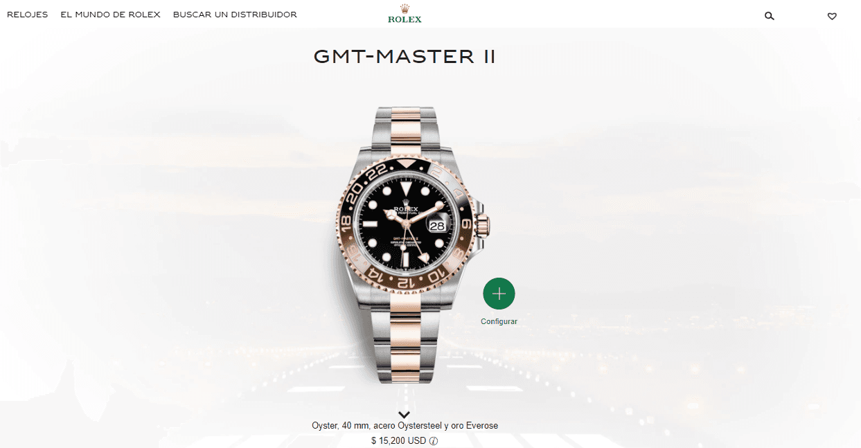 Recordó que el primer reloj de lujo que se pudo comprar de su propio bolsillo fue un Rolex GMT-Master, de cara color marrón, acero inoxidable y oro, similar al de esta fotografía.