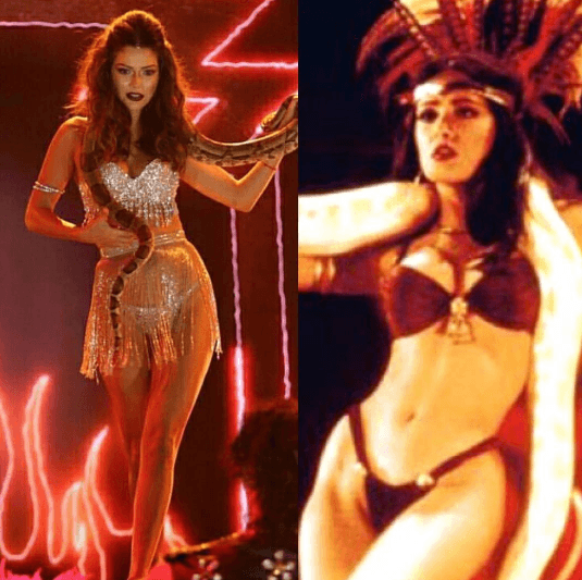 Las redes sociales compararon la actuación de nuestra conductora, con el sensual baile que la actriz mexicana hiciera para la cinta 'From Dusk Till Dawn' (Del crepúsculo al amanecer) en 1996.