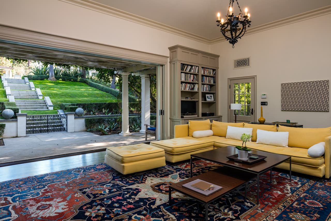 Photo © 2017 Splash News/The Grosby Group EXCLUSIVE Los Feliz, April 14, 2017. Angelina Jolie splashes out nearly $25 million on a six-bed-home in Los Feliz, CA. The six-bed, 10 bathroom property, set on 2.1 acres, once belong to Cecil B. DeMille. The home originally sold for $28,000 in 1916. The home is located in the gated area of Laughlin park, a short drive from the Los Feliz compound she shared with Brad Pitt. Aerial views of the property, land and pool.