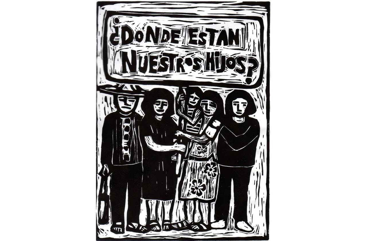 Alfredo López Casanova “Dónde están nuestros hijos” Grabado, México
