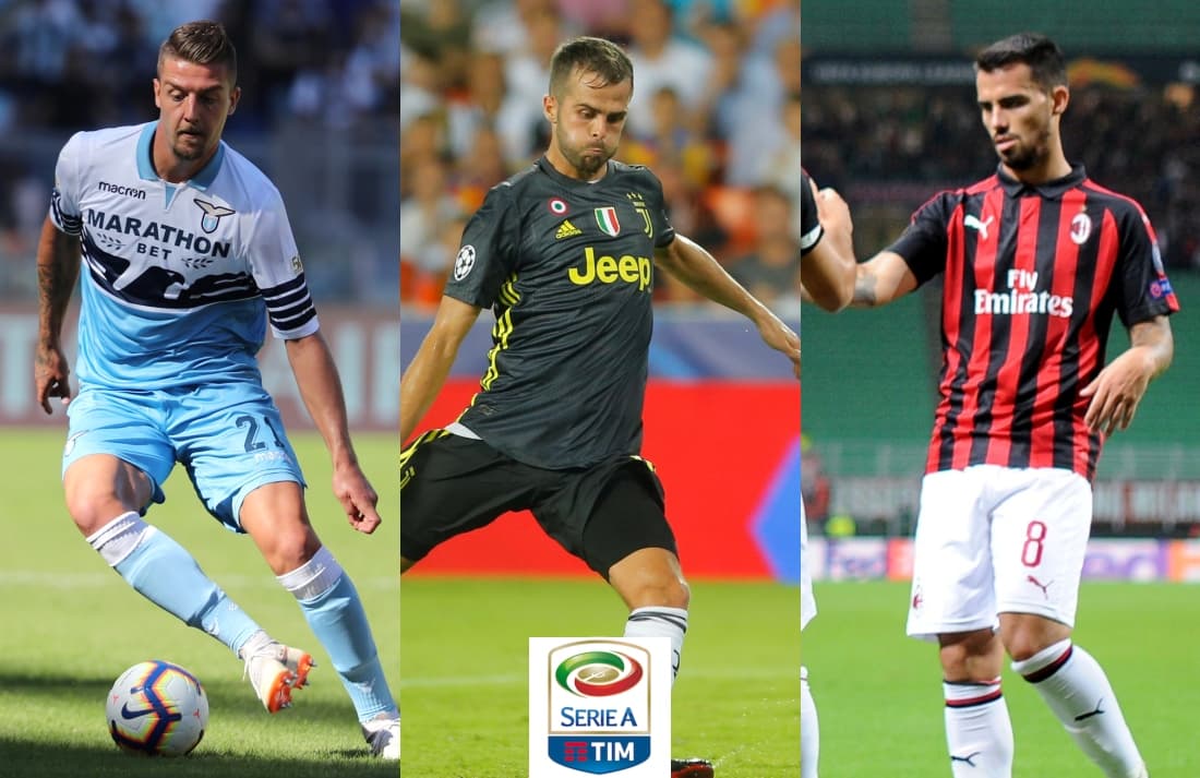 <b>Mediocampo: </b>Serge Milinkovic-Savic (Lazio), Miralem Pjanic (Juventus), Suso (Milan).