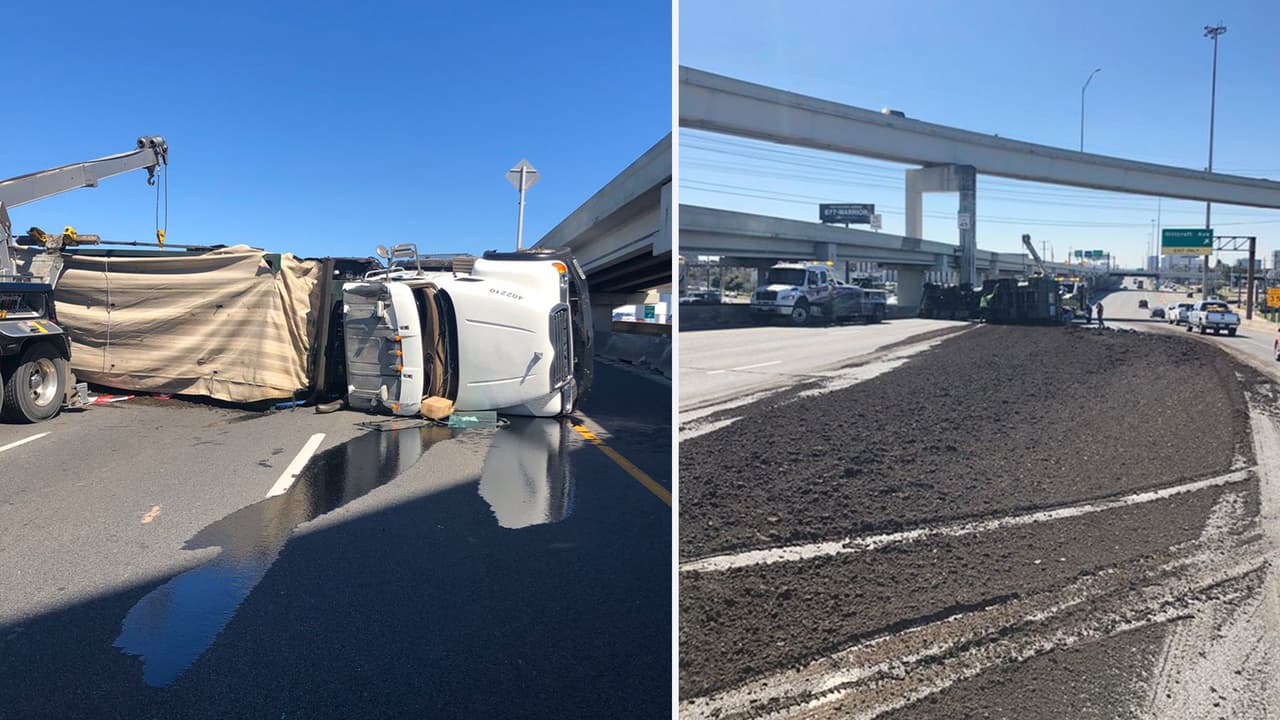 Accidente de camión provoca cierre de carretera 69 Southwest Fwy en Houston