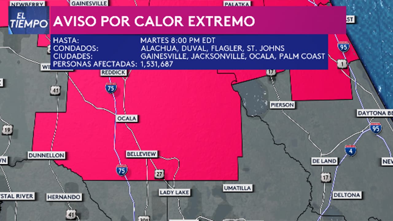 Aviso por calor extremo en estas áreas, segundo día consecutivo bajo alertas en Florida Central 
