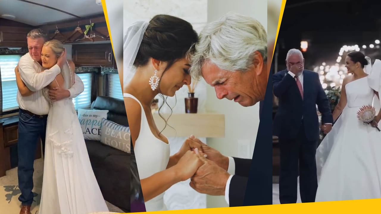Los papás de estas mujeres lloraron al verlas vestidas de novia: no pudieron contener las lágrimas