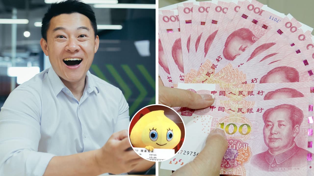 Hombre gana la lotería y se viste de botarga para recibir el premio por esta extraña razón