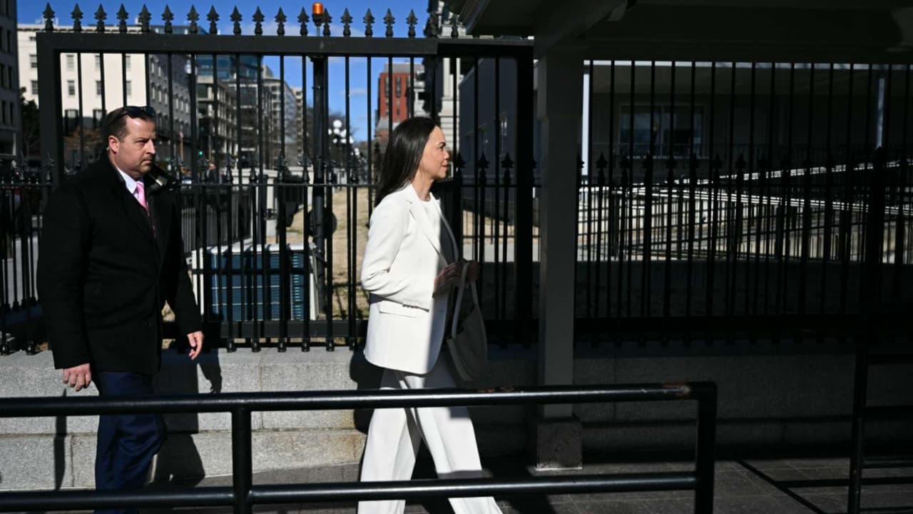 María Corina Machado se mantiene al interior de la Casa Blanca después de hablar con Trump