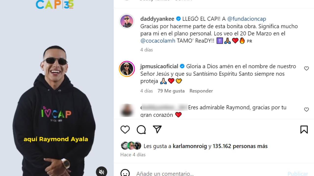 Daddy Yankee dio la noticia de que su padre tiene cáncer a través de un video de la Fundación CAP de Puerto Rico.