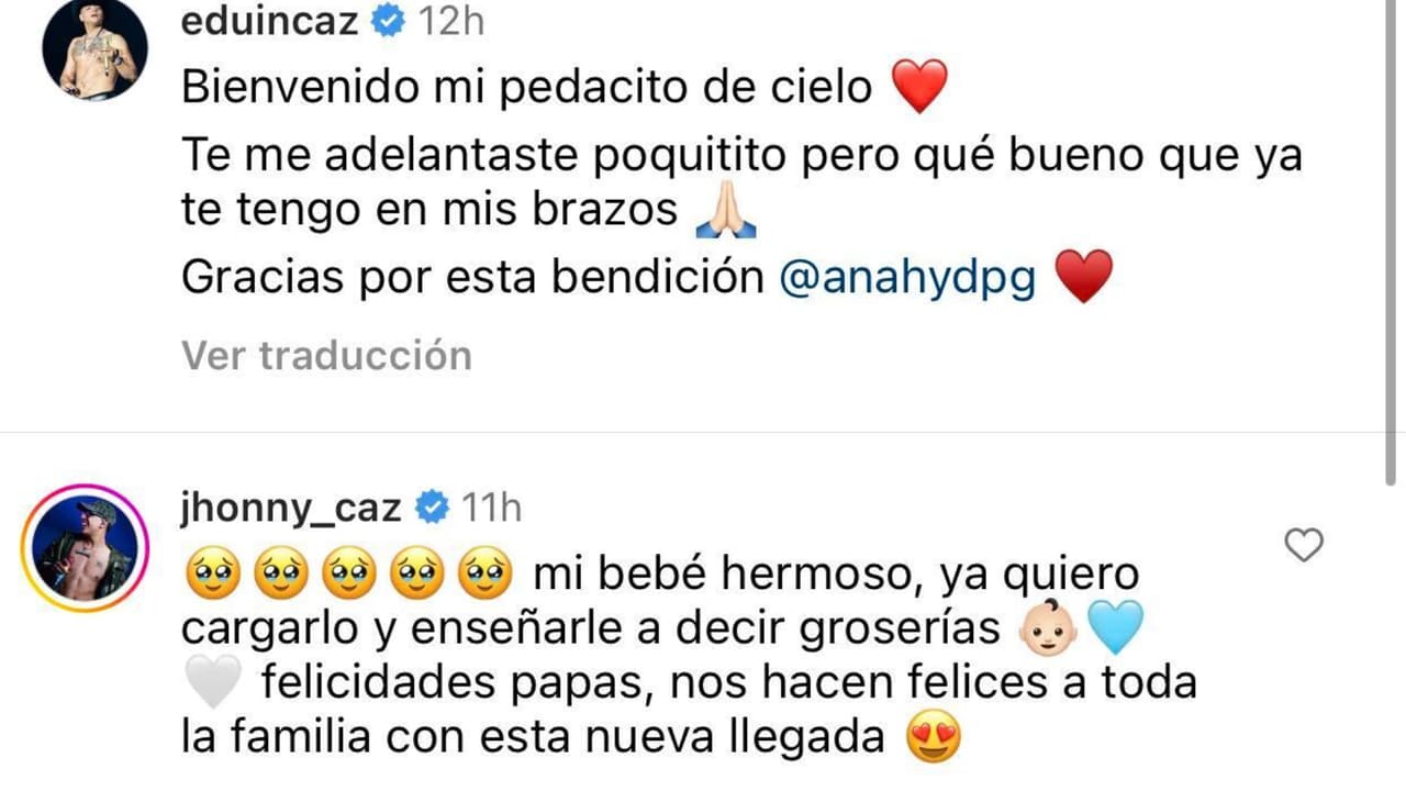 Así reaccionó Jhonny Caz ante la llegada del tercer hijo de su hermano Eduin.