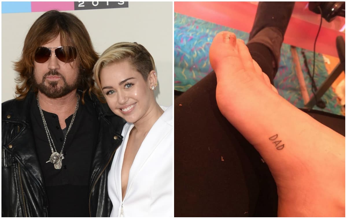 Miley Cyrus demuestra amor por su padre con nuevo tatuaje