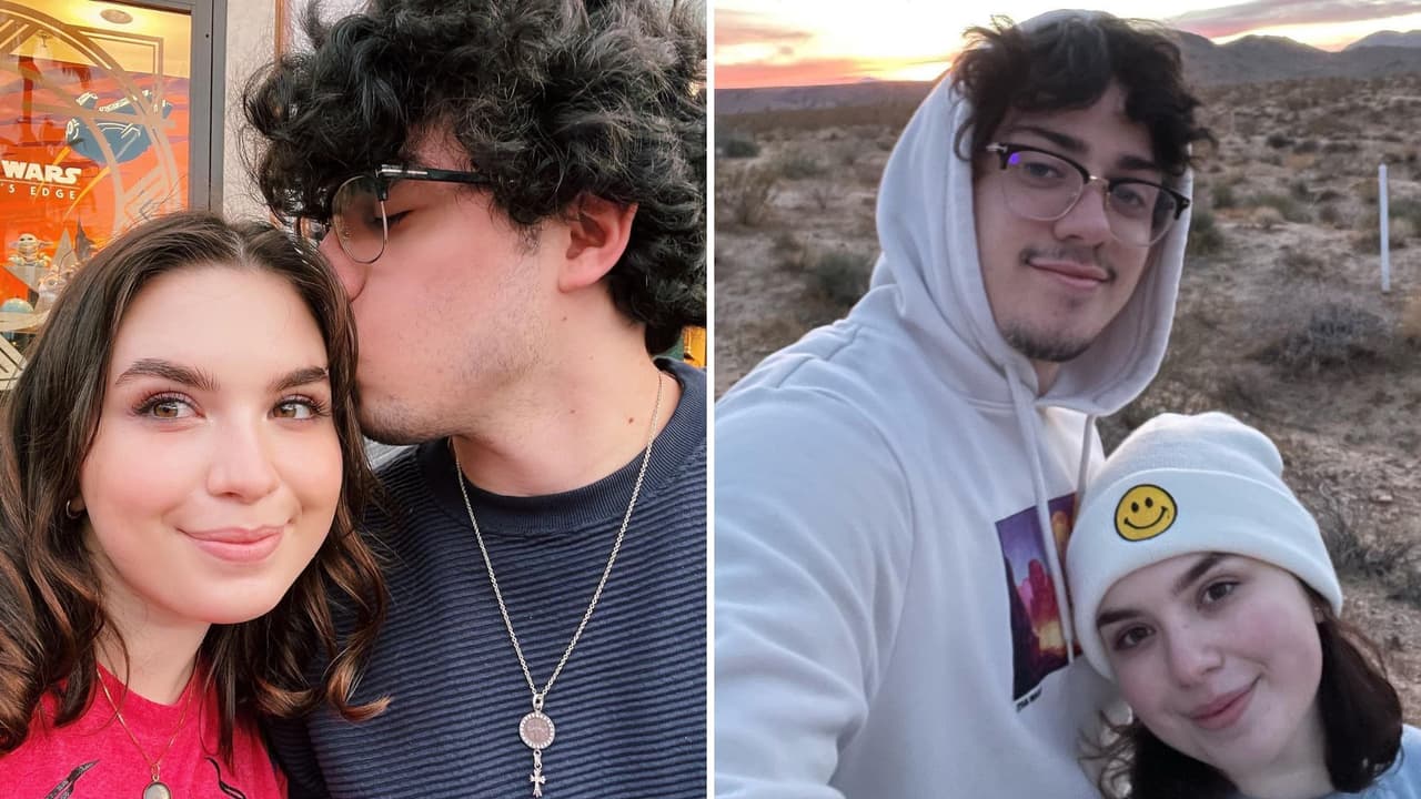 Cristian Muñiz y su novia, Kylie Jane Marco.