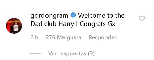<b>“Bienvenido al club de los papás,</b> Harry. ¡Felicidades!”, escribió el chef junto al anuncio oficial que hicieron los duques de Sussex en Instagram.