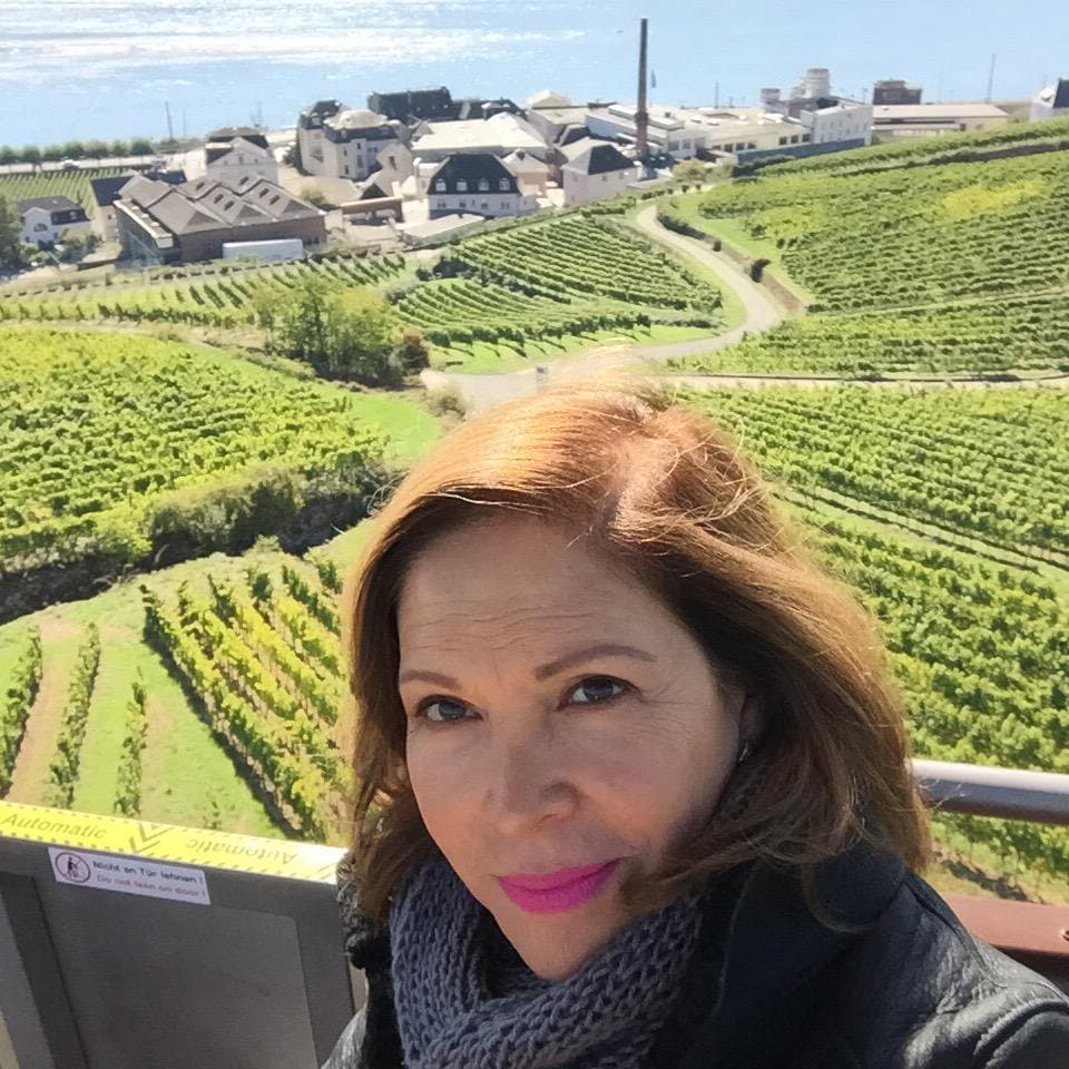 Otro viaje que nos compartió en sus redes sociales, fue cuando visitó Rüdessheim, Alemania.