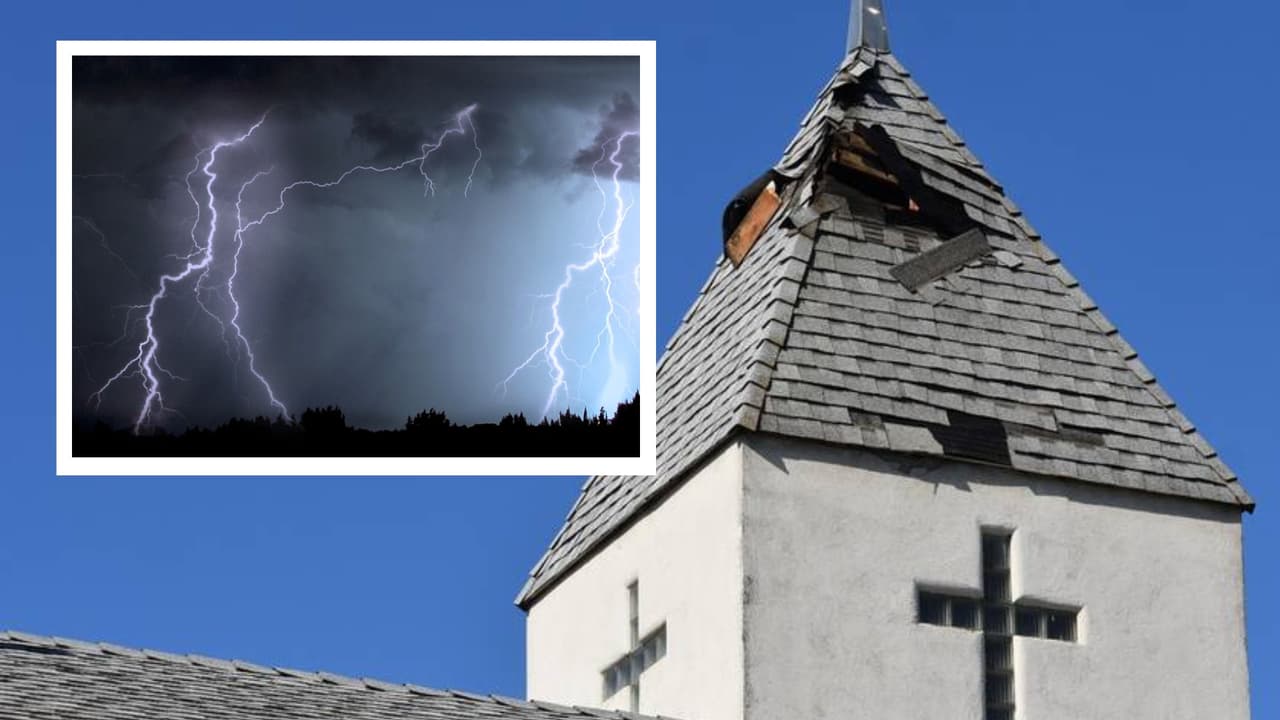 “Un recordatorio de que Dios tiene el control,” un rayo impacta sobre una Iglesia de Modesto