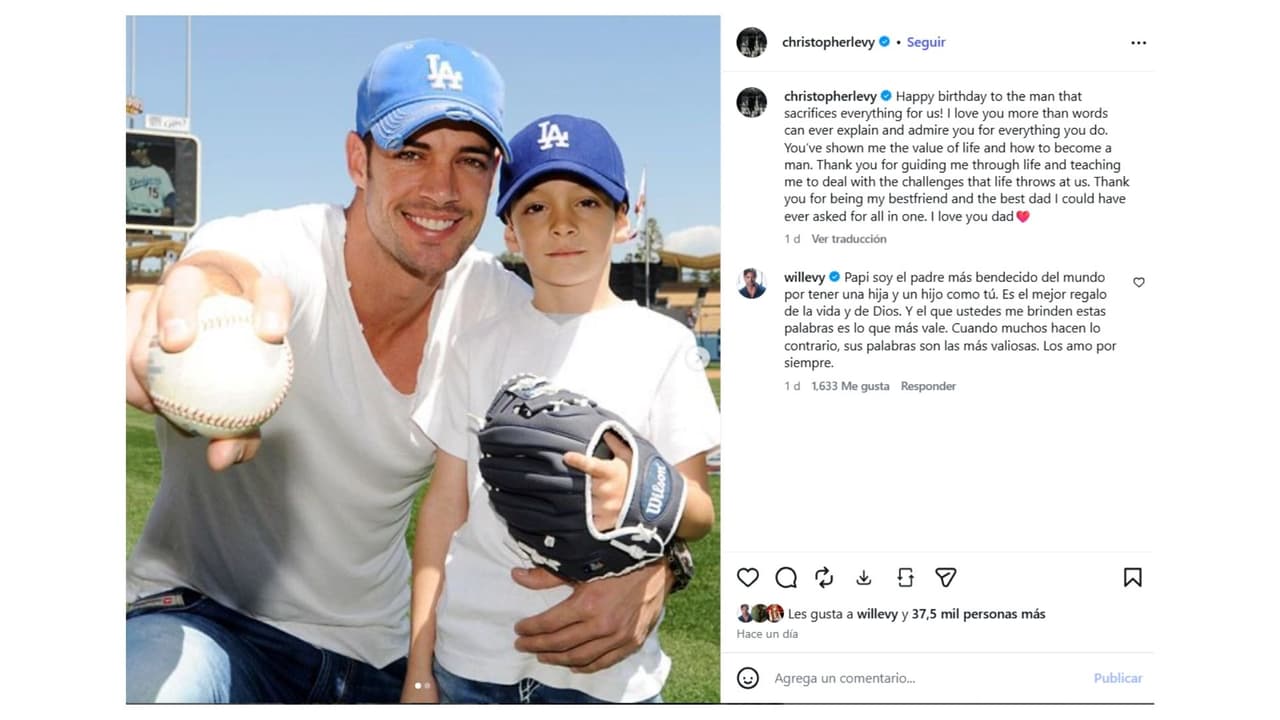 William Levy y su hijo Christopher.