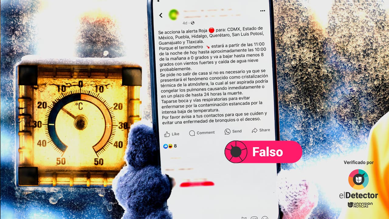 Es falso que una persona pueda morir porque se le congelen los pulmones debido a la “cristalización térmica de la atmósfera”