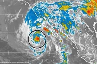El huracán Linda. (Imagen del Servicio Meteorológico Nacional).