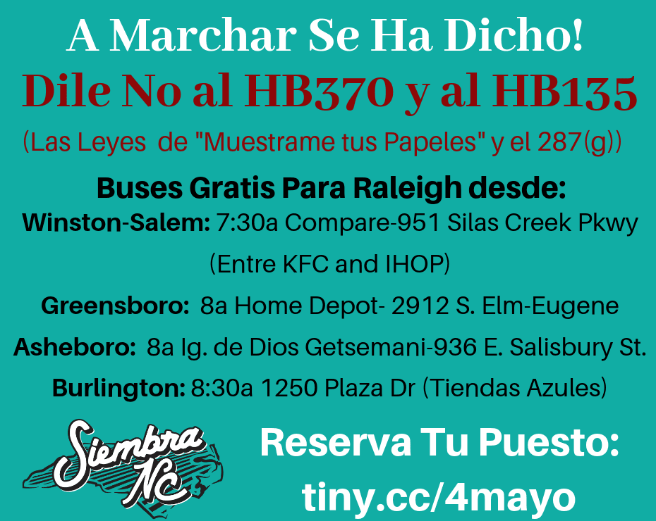 Siembra convoca a marcha a la mansión del gobernador de NC