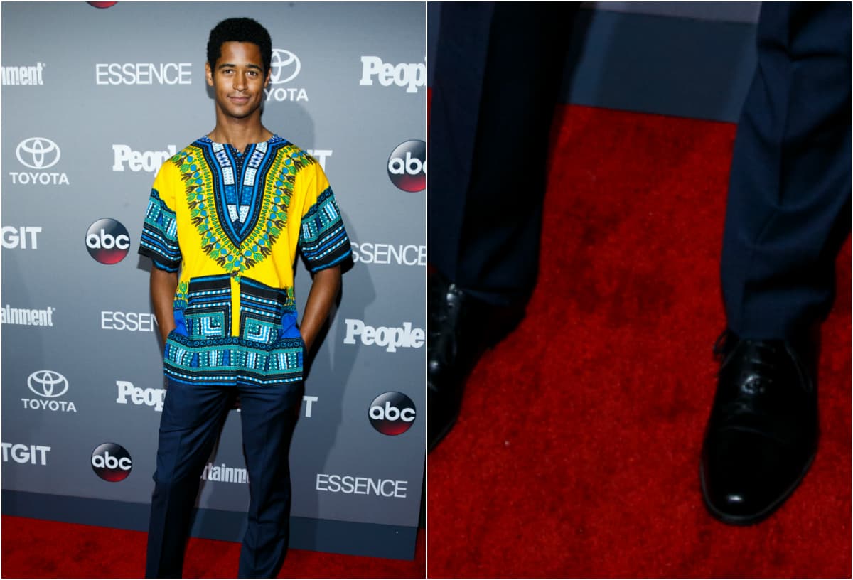 Otro que también sabe revolucionar es el actor de la saga 'Harry Potter', Alfred Enoch, a quien le gusta usar el contraste para realzar lo que viste en sus pies.