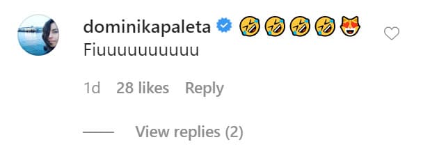 La misma Dominika participó en la conversación con esta chistosa respuesta. 
<br>