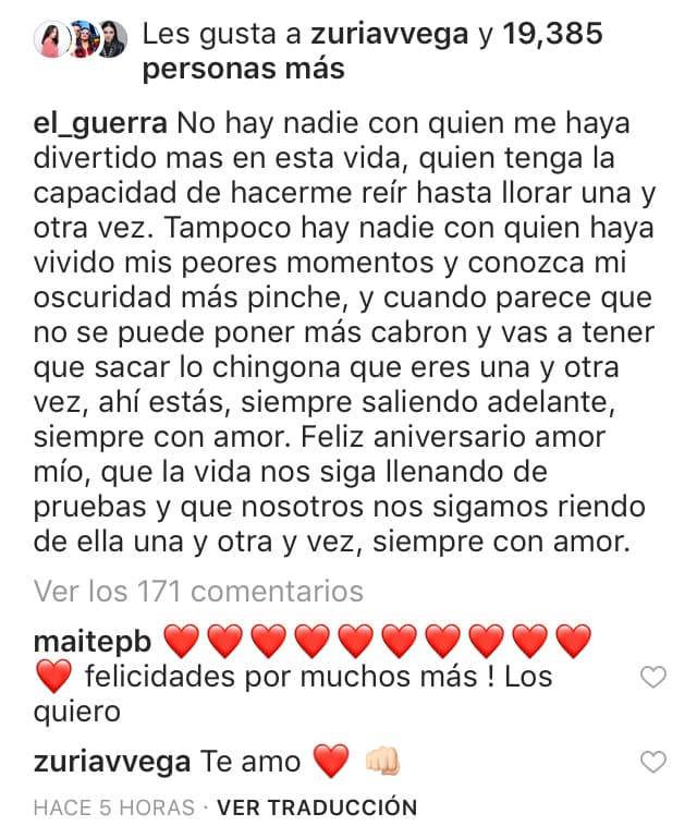 El actor le escribió palabras de agradecimiento en este día tan especial para ambos.