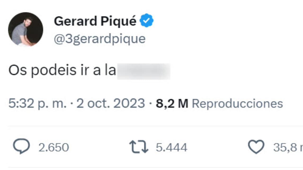 Gerard Piqué hizo esta publicación en X, antes Twitter, causando revuelo por sus contundentes palabras.