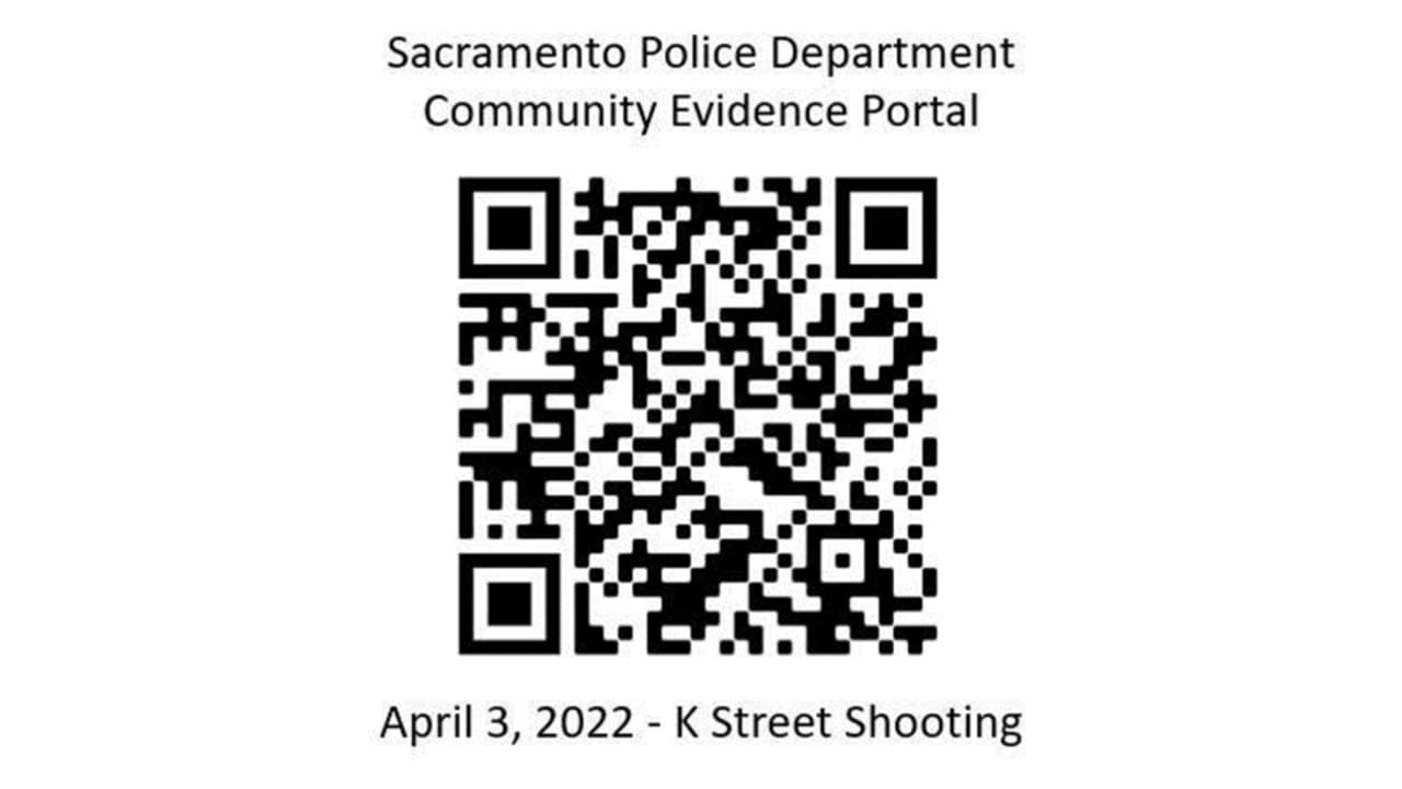 La Policía de Sacramento activó un portal de internet para que testigos del tiroteo masivo en la calle K envíen fotos y video del incidente. El portal se puede acceder escaneando con la cámara de un celular el código QR proveído por la Policía.
