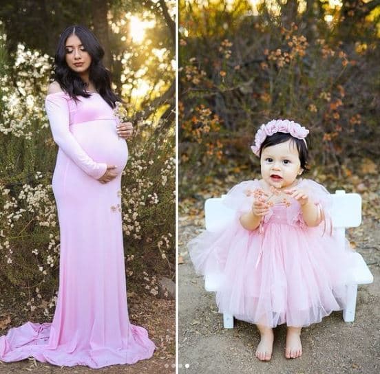 Las imágenes recrean momentos captados antes de su nacimiento. Los colores del vestido y los lugares fueron escogidos para estar en sintonía 
<b>con su madre quien anhelaba verla, pero que nunca pudo abrazarla.</b>