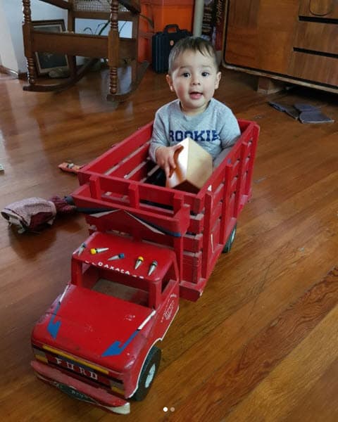 Actualmente el bebé tiene 9 meses: "Y todo es felicidad, Don León se la pasa bomba", escribió la actriz en esta imagen que publicó en Instagram.