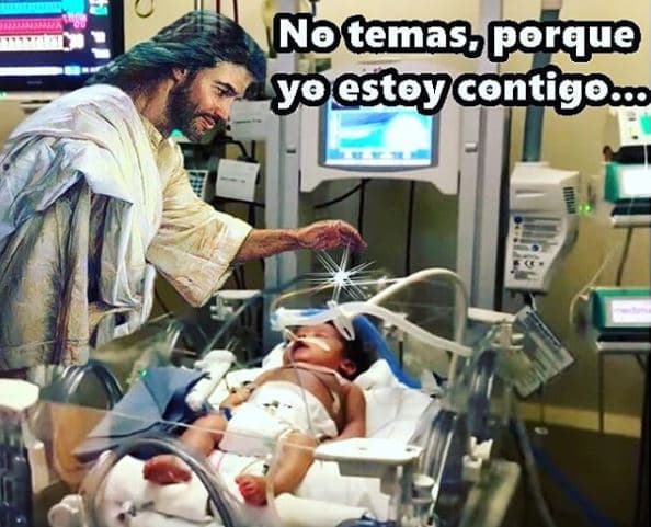 A través de 
<b><a href="https://www.instagram.com/p/Bz071UUlWiL/" target="_blank">una cuenta alterna en Instagram</a></b>, el también modelo compartió esta imagen de Jesucristo visitando a su sobrino en el hospital, junto a la cual agregó: "Dante, no temas, porque yo estoy contigo. No desmayes, porque yo soy tu Dios que te esfuerzo, siempre te ayudaré, siempre te sustentaré con la diestra de mi justicia".