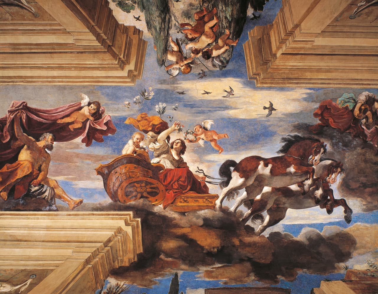 En la imagen, el fresco de Giovanni Francesco Barbieri, conocido como Guercino (1591-1666), pintado en 1621, que 
<b>forma parte de los tesoros</b> que han sido puestos a la venta con la Villa Aurora.