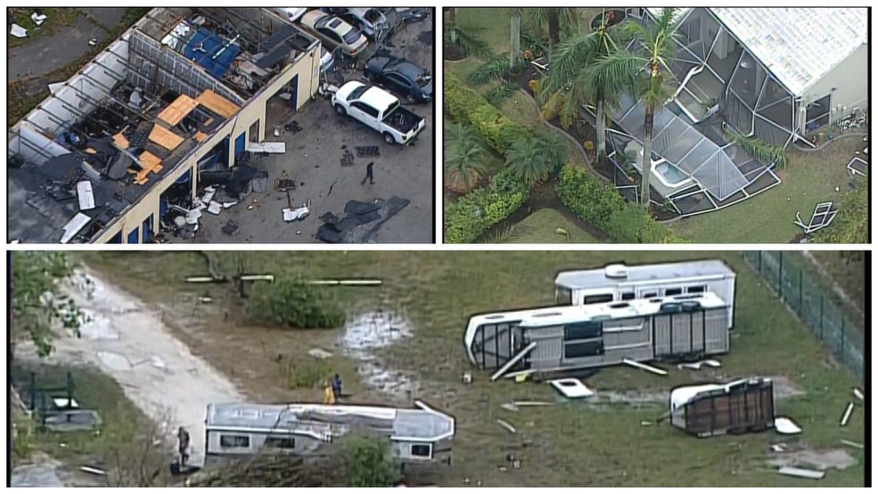 Fuerte tormenta deja destrozos en el sur de Florida