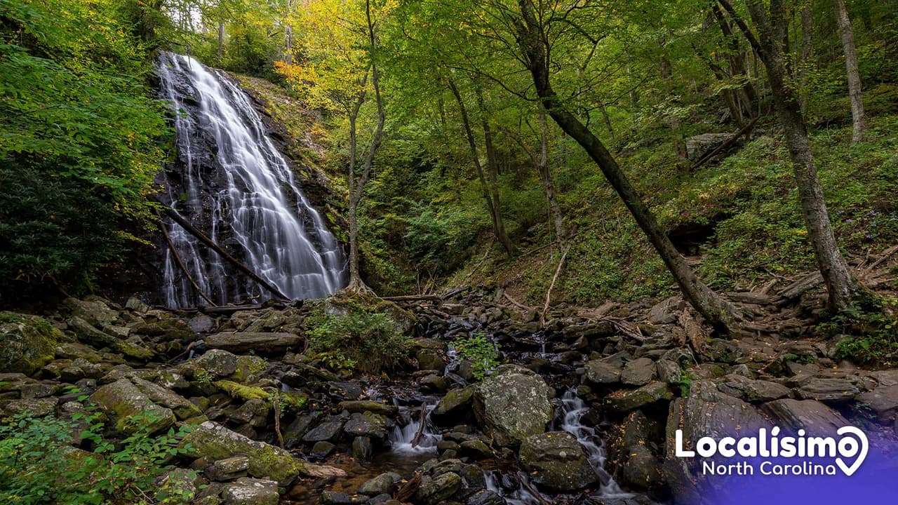 Visita esta cascada poco conocida de Carolina del Norte y mira cómo se viste de gala durante la primavera 2023