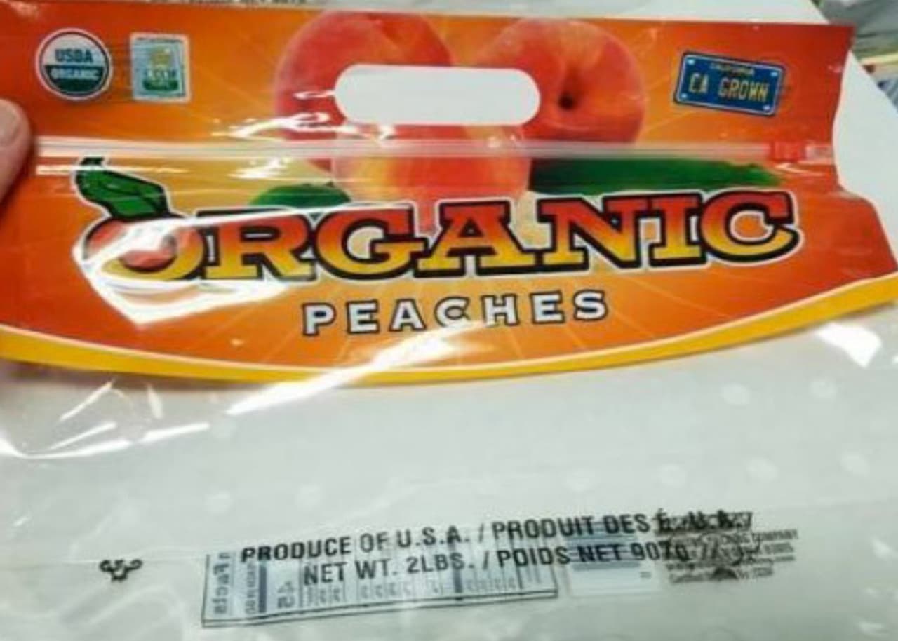 Organic Marketside Peaches / código de barras 849315000400