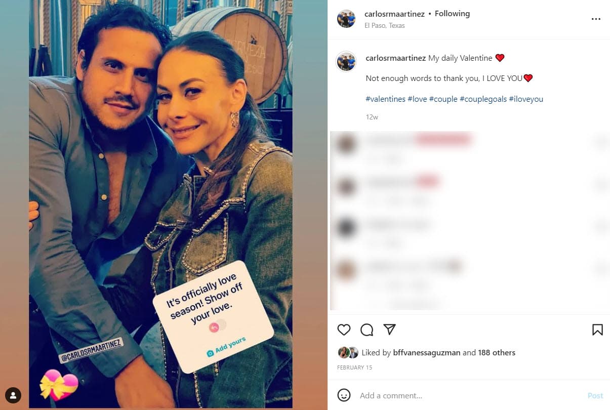 La primera fue el 15 de febrero, un día después de San Valentín donde escribió "
<b>Mi San Valentín a diario</b>. No hay suficientes palabras para agradecerte. Te amo".
<br>