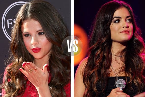 Pero Selena Gomez también tiene a su competencia, la actriz Lucy Hale, que aunque no se empeña por parecerse a la cantante, poco a poco lo va logrando.
