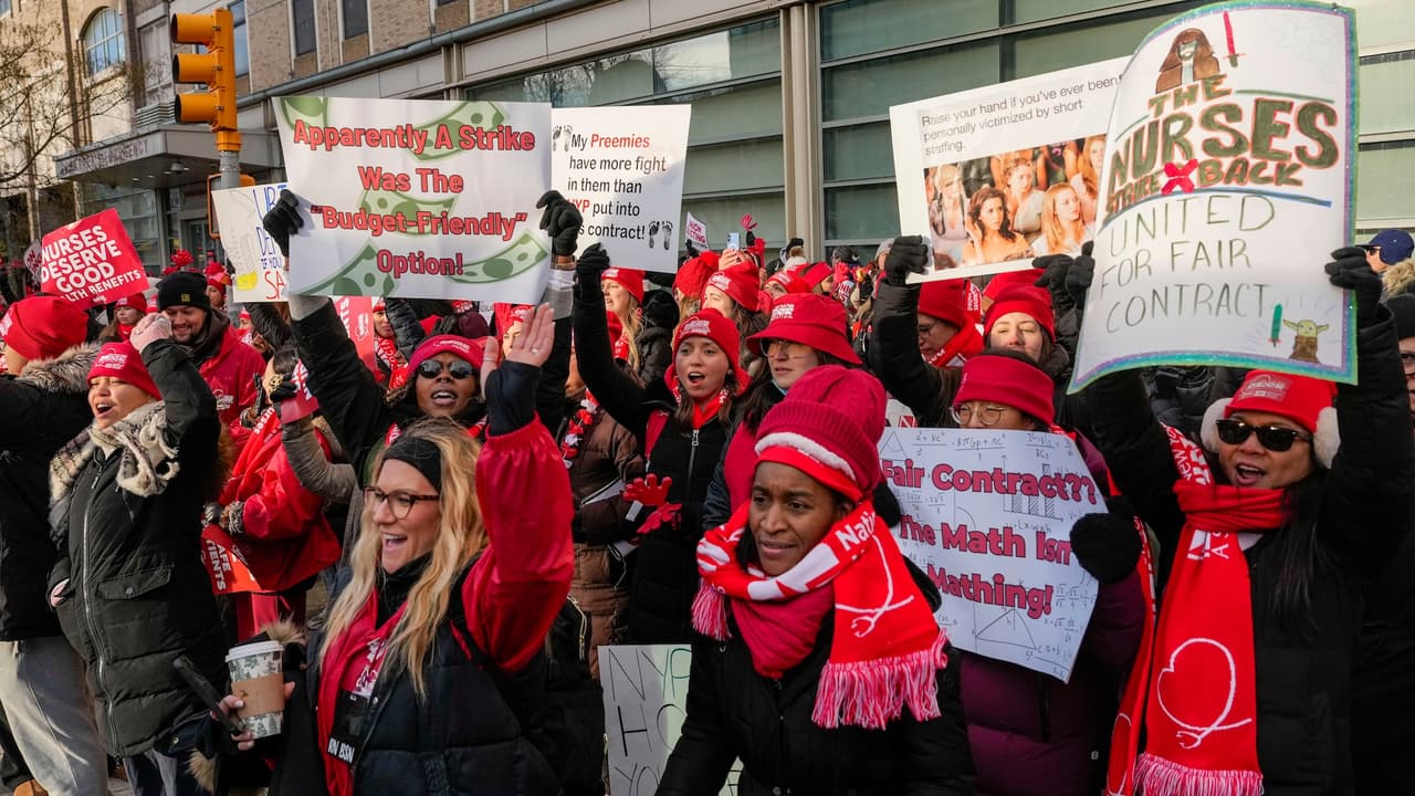 Huelga histórica de enfermeras paraliza hospitales clave de Nueva York