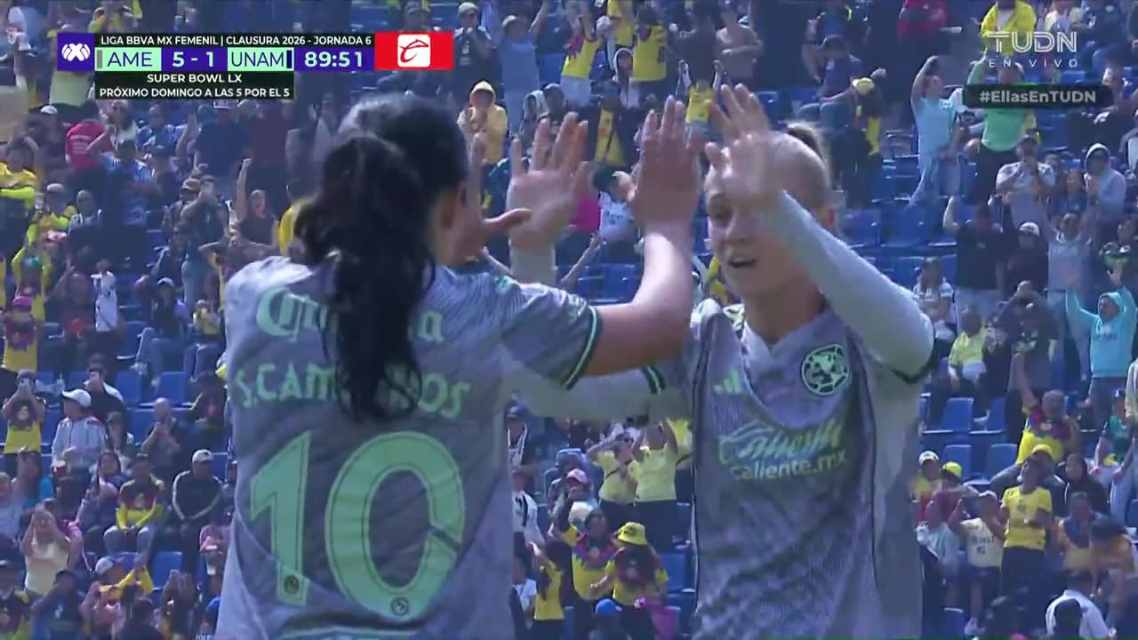 ¡Llegó la manita! Hat-trick de Scarlett Camberos y el Ame aplasta a Pumas