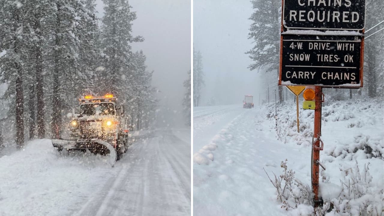 Las tareas de limpieza también se llevan a cabo en la carretera 36, a la altura de Fredonyer Summit; también en la Interestatal 5 oficiales de CHP llevan a cabo controles constantes de cadenas para circular por las carreteras nevadas.