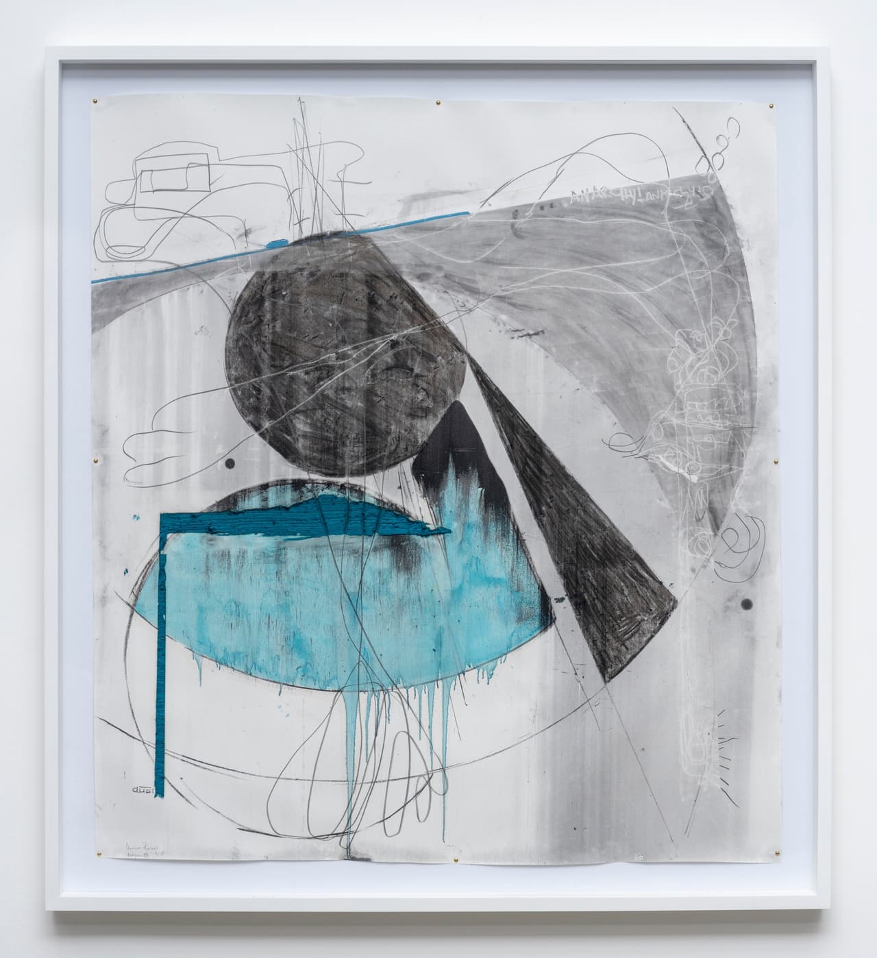 <b>Nuno Ramos</b>
<br>
<i>Brasil</i>
<br>Antígona (Polvo) 10, 2018
<br>Fortes D'Aloia y Gabriel
<br>Técnica: carbón vegetal, grafito, aguada, pastel seco, aceite, pigmento, vaselina y sello sobre papel
<br>Tamaño: 66.5 × 59.8 pulgadas
<br>Miami Beach Convention Center | C25