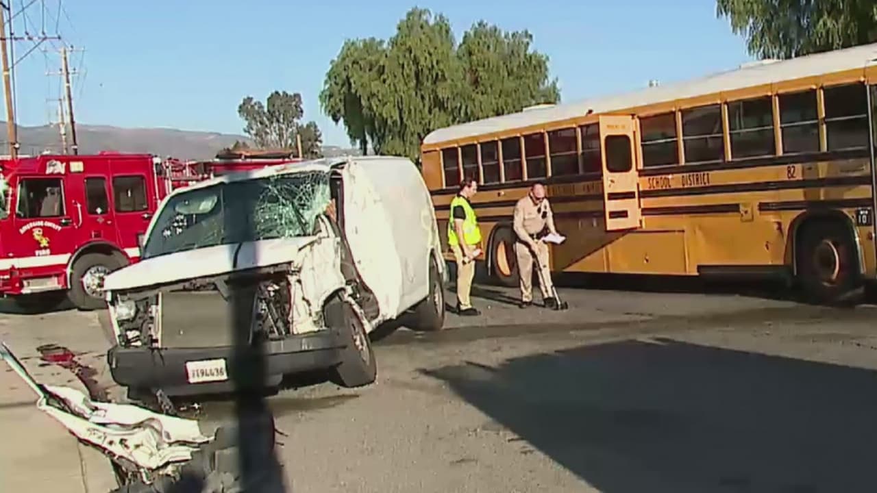Ocho heridos tras accidente de bus escolar en el condado de Riverside