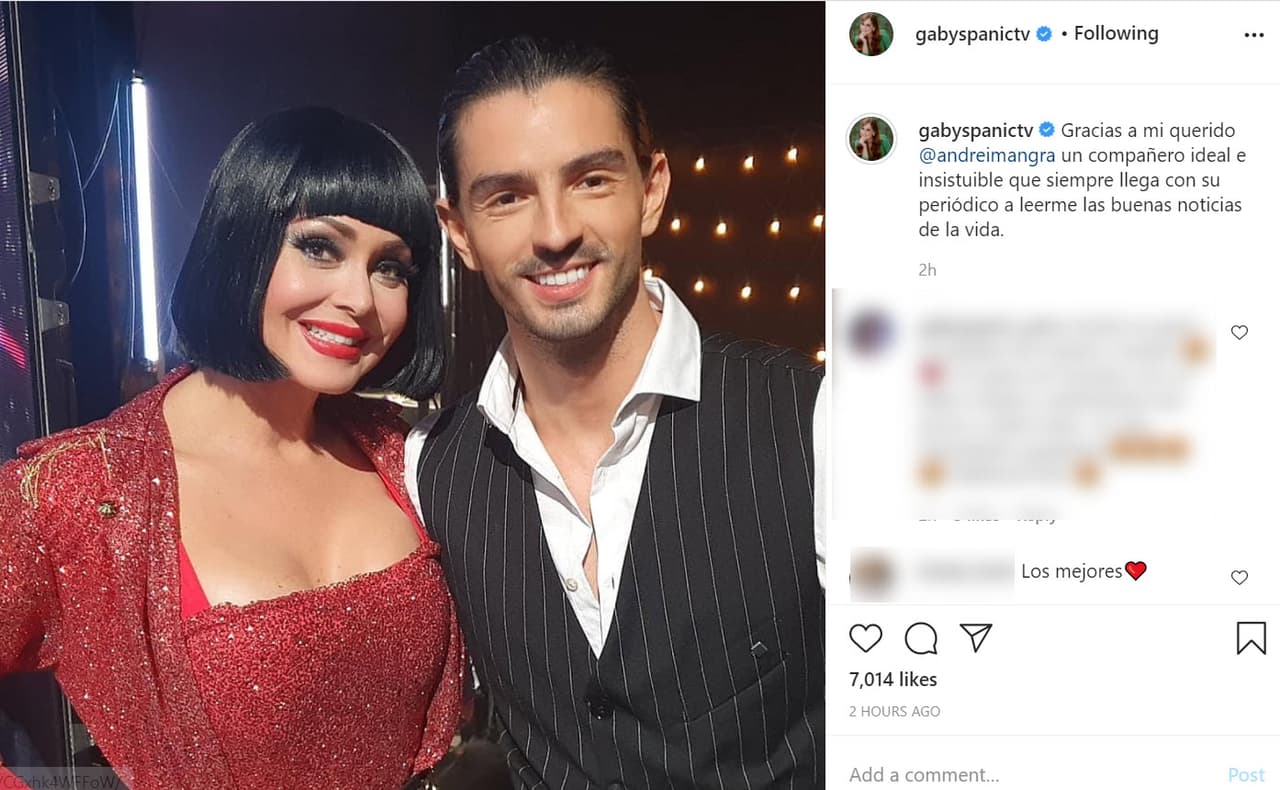 En 
<b><a href="https://www.instagram.com/p/CGxhk4WFFoW/" target="_blank">otra publicación</a></b>, agradeció a su compañero de show, 
<b><a href="https://www.instagram.com/andreimangra/" target="_blank">Andrei Mangra</a></b>, por el apoyo que le ha brindado esta semana. 
<br>