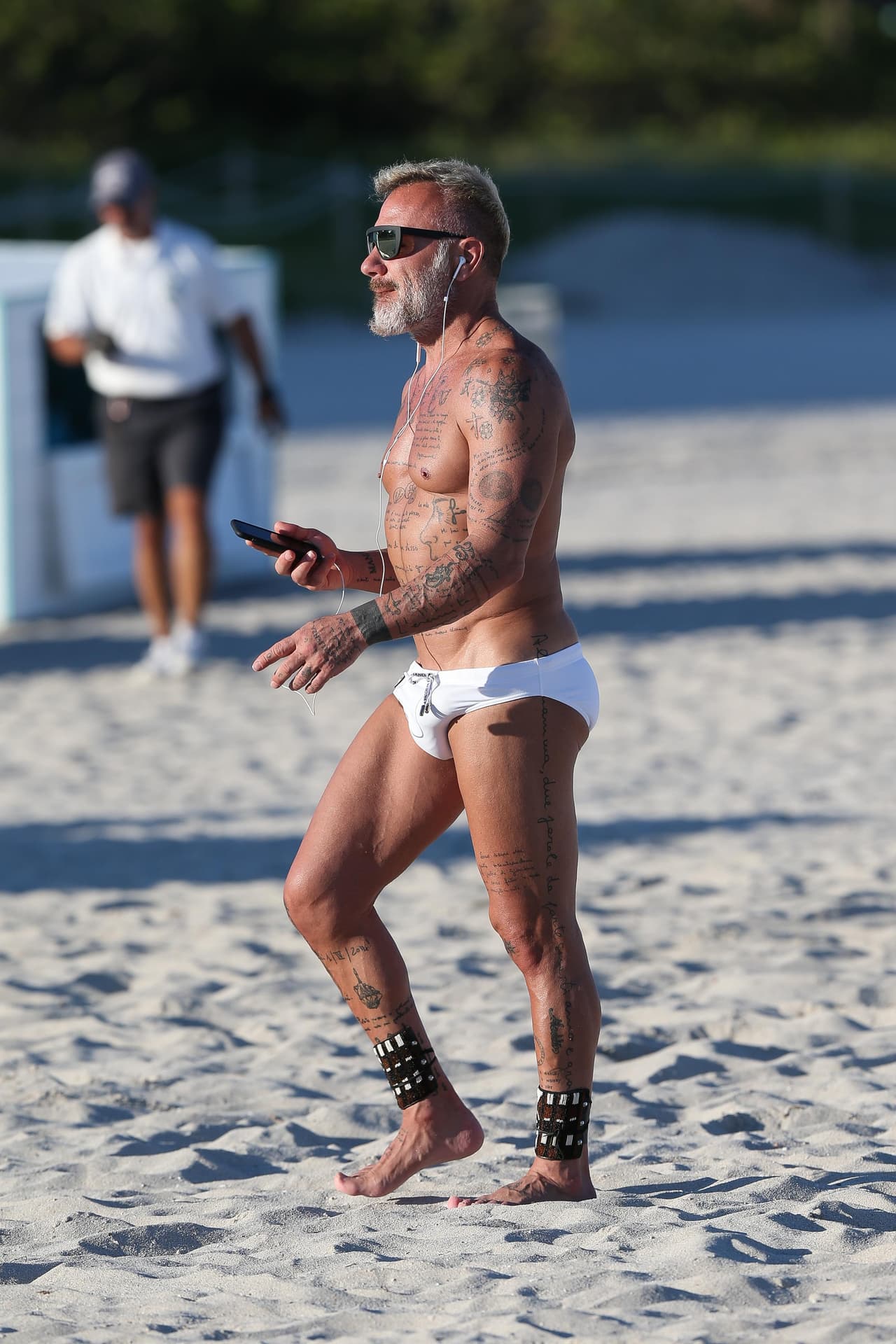 En esta ocasión Gianluca eligió las playas de Miami para refrescarse.