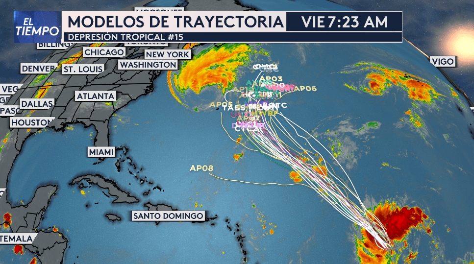 Se forma la depresión tropical #15 en el Océano Atlántico