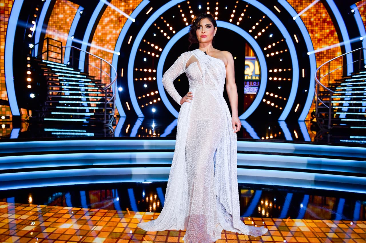 Chiqui eligió para la primera gala de la novena temporada de Mira Quién Baila 2021, un modelo de la exclusiva boutique Minna Fashion House.