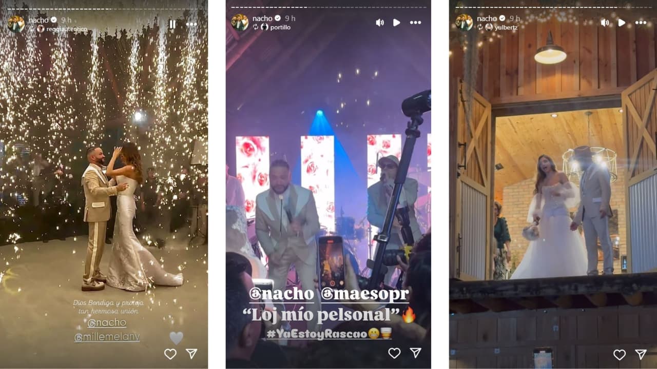 Nacho y Melany Mille disfrutaron de la fiesta posterior a su boda.